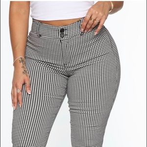 Plaid Four Skinny Pants